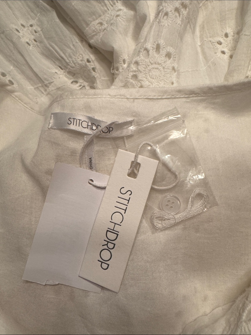 Stitchdrop White Eyelet Dress. Size XL. NWT. Measurements below - Picture 13 of 14